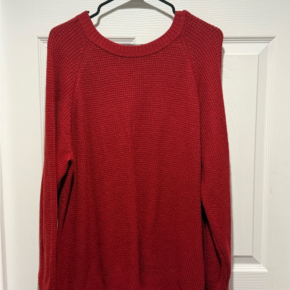 Old Navy Women's Rich Red Crew Neck Sweater